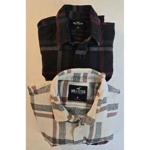 Hollister Men's Size Medium Plaid Flannel Button Front Lot Of 2
